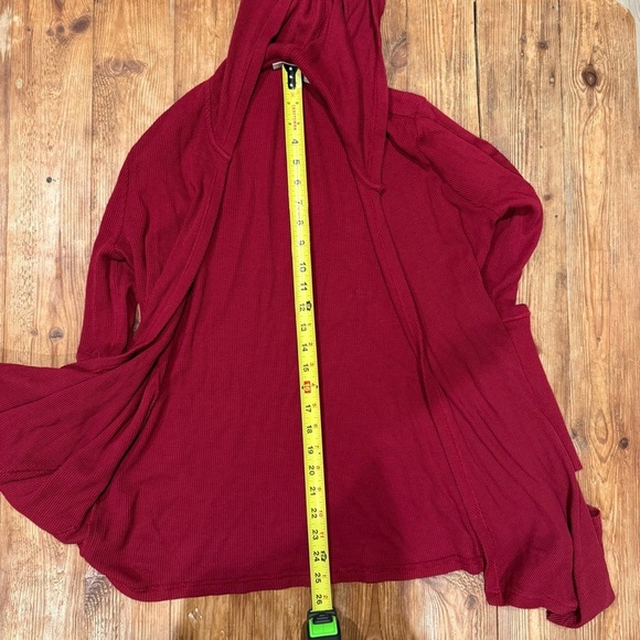 Chico’s Zenergy Cotton Spandex Hooded Cardigan Waffle Ribbed Pattern Sz 4-6 EUC - Picture 7 of 9